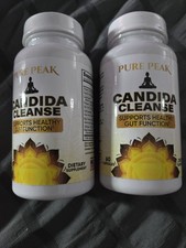2 X Pure Peak Candida Cleanse 60 Caps, Gut & Colon Support - White picture