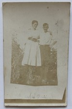 Antique RPPC Couple Outdoor Portrait Early 1900s Real Photo Postcard Romance picture