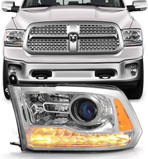 Headlight Chrome Driver Side 2013-2015 Dodge Ram 1500 2500 3500 Projector Style picture