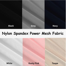 FabricLA Power Mesh Fabric | 4-Way Stretch Lightweight Sheer | Nylon Spandex 60