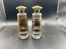 Vintage MCM Gold Gilt Glass Salt and Pepper Shakers Set Korea picture