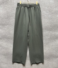 Wilfred Aritzia Alanya High Waisted Wide Leg Crepe Trousers Pants Green Medium picture