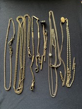 Gold-Filled Victorian Pocket Watch Fob Chain Jewelry Slide Chain T-Bar 62g picture
