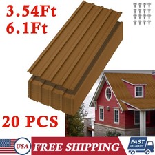 20Pcs Carport Metal Roofing Panels Galvanized Steel Corrugated Panels 3.54/6.1Ft picture