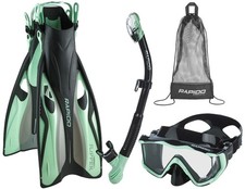 Rapido Silicone Scuba Snorkeling Mask Fin Snorkel Set + Carry Bag - TRAVEL SET picture