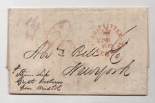 UK 1839 GREAT WESTERN STEAMSHIP LIVERPOOL-NEW YORK SHIP LETTER TRANSAT. COVER picture