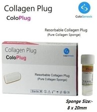 10 X Collagen Plug ColoPlug Sterile Sponge 8 X 20 mm Dental Fresh Stock 2028 picture