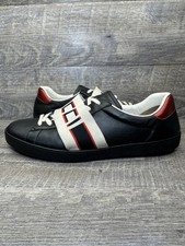 Gucci Ace Stripe Leather Black Size 11 UK picture