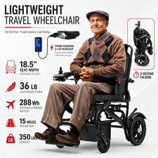 36LB Foldable Electric Wheelchair for Adults Lightweight 350LB Airline Approved picture