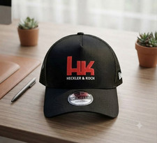 H&K Embroidered Trucker Hat, Adjustable Black Mesh Hat for Men & Women picture
