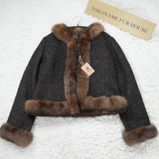 FOXEY Sable Fur Trim Angola Jacket - Genuine Vintage Fur From Japan picture