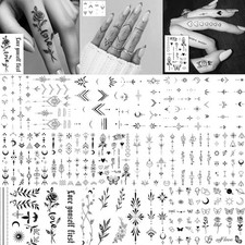 18 Sheets of Realistic Black Nature-Inspired Temporary Tattoos for All Occasions picture