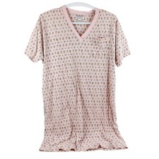 Nordstrom Floral Pink Cotton Nightgown One Size Lingerie Sleepwear picture