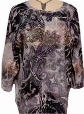 Chicos womens vintage top size 3 plus 1x embellished shirt party tunic Excellent picture