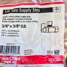 Sioux Chief 1/4-Turn Right Angle Stop Valve 3/8 FIP x 3/8 Comp Brass 15 Total picture