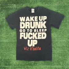 Vintage Y2K Wiz Khalifa Wake Up Drunk T-Shirt S-5XL picture