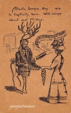 GA~GEORGIA~ATLANTA~MAY 1909 BPOE ELKS HAND-DRAWN PART MAN PART ELK picture