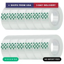 JACMD 12 Rolls Clear Transparent Tape Refills, 3/4 x 1000 inches, All-Purpose Gl picture