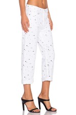 Marc By Marc Jacobs White Annie Splash Dot Boyfriend Cut Jeans Size 28 $228 picture