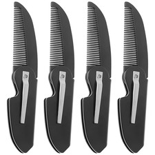 4-Pack Handmade Sawcut Mustache Comb, Best Pocket Folding Comb for Moustaches an picture