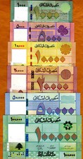 SET Lebanon, 1000-5000-10000-20000-50000-100000 Livres, 2016-2021, P-New UNC picture