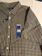 George 3X Men's Cotton Plaid Ginham Button- up Shirt NWT Casual Preppy picture
