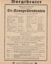 Theatre note Henrik Ibsen THE CROWN PRETENDERS 15 June 1931 Burgtheater Vienna picture