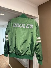VTG Philadelphia Eagles Satin Women’s XS Bomber Jacket Hawk NFL Mint Condition picture