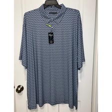 NWT Roundtree & Yorke Performance Fairway Polo Shirt 4XT Blue Seashell UPF 50+ picture