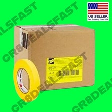 3M 06652 6652 Yellow Masking Tape Rolls Refinish Car Paint 3/4” (Case/48 Rolls) picture