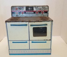 Vintage Wolverine Play Set Tin/Metal Kitchen Stove White Turquoise 12