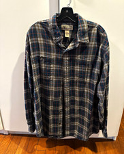 Duluth Trading Co Men's Plaid Flannel Cotton Button-Up Shirt Pockets L picture
