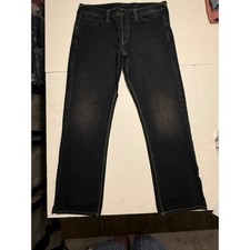 Ed Hardy Christian Audigier Mens 36x32 Dark Wash Black Distressed Straight Jeans picture