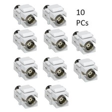 10 Pcs BNC Female Coax Connector Coupler Keystone Jack Snap In Insert Wall Plate picture