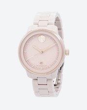 Brand New Movado Bold Verso Women’s Pink Ceramic Gold Tone Dial Watch 3600935 picture