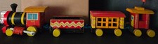 1963 Fisher Price #999 HUFFY PUFFY 4-Pc. Wooden Train Set Rare picture