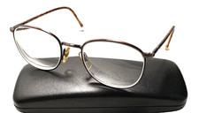 Vintage GIORGIO ARMANI 268 1017 Brown Tortoise Metal Square Eyeglasses Frame picture