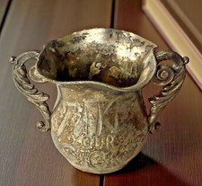 Antique Homan Silverplate “Take Your Pick” Special Metal Toothpick Holder picture