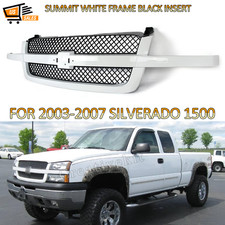 Summit White Grille w/ Black Mesh Insert For 2003-2007 Chevrolet Silverado 1500 picture