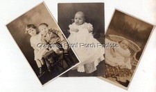 Lot of 3 Vintage RPPC Photos Adorable Children & Babies c 1915 Postcards picture