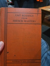 Unit Readings From French Masters 1937 Vintage HB by Schwartz & Amateau RARE picture