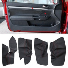 4Pcs For 2005-2010 VW Jetta Golf MK5 Leather Inner Door Panel Cover Pads Black picture