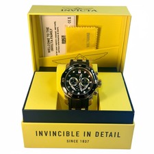 06981 Mens Pro Diver SCUBA Black Gold Dial Silicone Strap 48mm Chronograph Watch picture