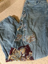 Pilcro by Anthropologie Slim Boyfriend Jeans Embroidered Soft Denim - Size 31 picture