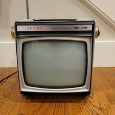 1967 MCMSears Solid State UHF VH space Age Very Rare Early Portable TV 60s MCM  picture