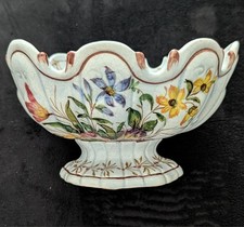 Vintage Italian Majolica Centerpiece Bowl Nove di Bassano Pedestal Monteith 215 picture
