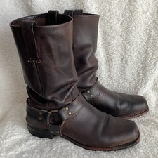 Frye Leather Men 12R Harness Motorcycle Boots Brown USA Made Vintage *LOOK picture