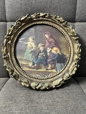 Genuine Artini Engraving Hand Painted Art Children & Birds￼13” picture