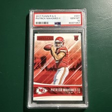 PATRICK MAHOMES 2017 Panini Rookies & Stars Football Rookie #201 PSA 10 GEM MINT picture