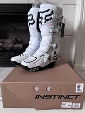 Fox Instinct Motocross Boots White Size 12 Men's New In Box picture
